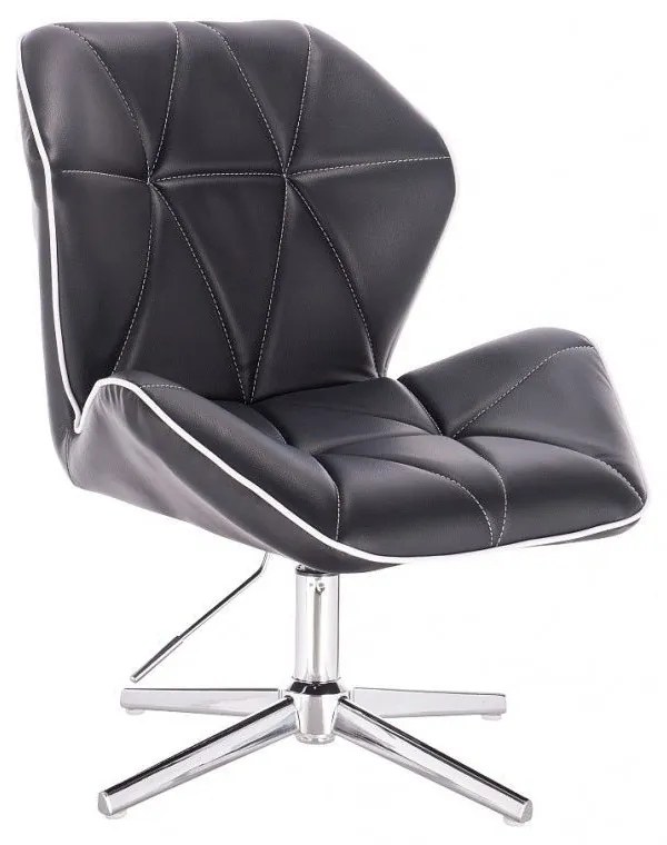 LuxuryForm DESIGN Stolička MILANO MAX na striebornom kríži - čierna