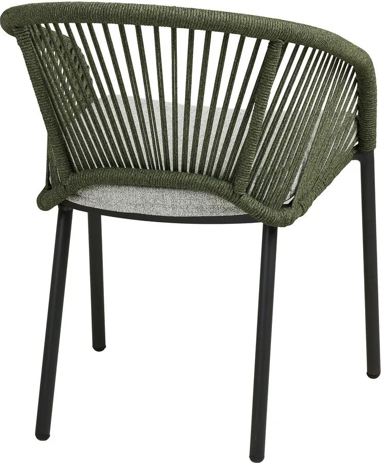 Zelená kovová/polstrovaná záhradná stolička Novella – House Nordic