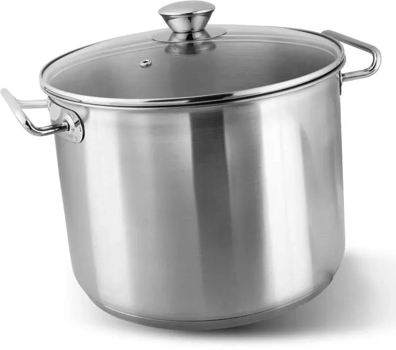 ST Veľký nerezerový hrniec 26cm so sklenenou pokrievkou 10l