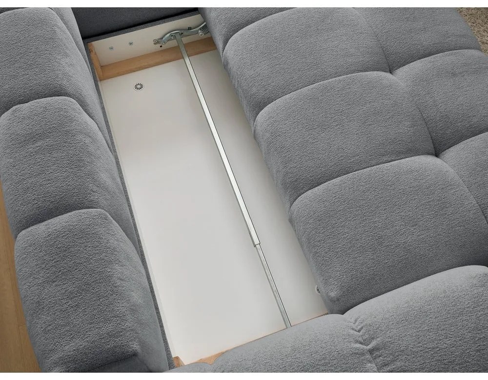 Tmavosivá ženilková rozkladacia/s úložným priestorom rohová pohovka (pravý roh/do L) Everest – Bobochic Paris