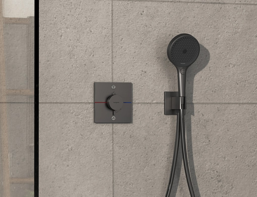 Hansgrohe ShowerSelect Comfort E, termostat pod omietku pre 2 spotrebiče, kartáčovaný čierny chróm, HAN-15572340