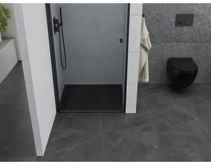 Mexen Pretoria, 1-krídlové sprchové dvere do otvoru 100 cm, 6 mm číre sklo, čierny profil, 852-100-000-70-00