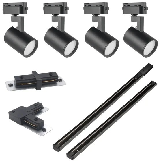 Bodové svietidlo do lištového systému LYNX 4xGU10/10W/230V čierna