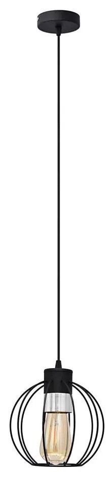 Luster na lanku STARLIGHT 1xE27/15W/230V čierna/strieborná