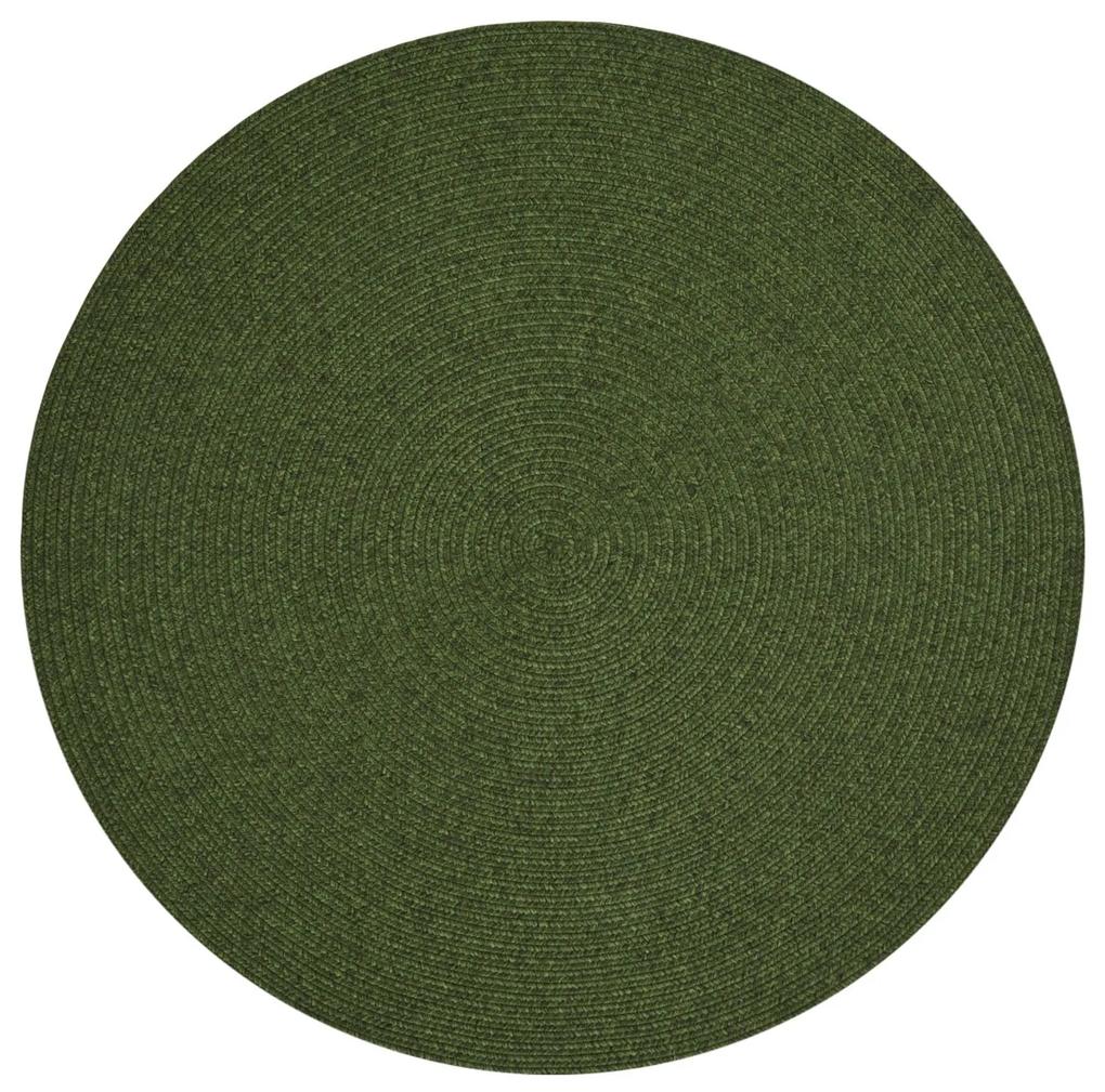 NORTHRUGS - Hanse Home koberce Kusový koberec Braided 105554 Green kruh – na von aj na doma - 150x150 (priemer) kruh cm