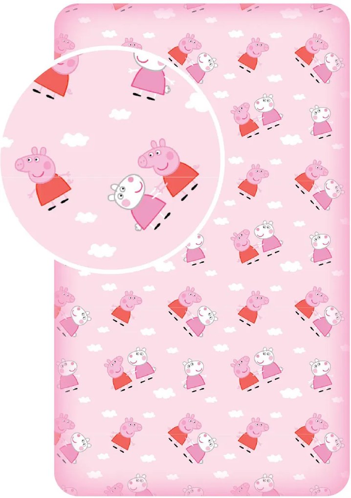 Plachta Prasiatko Pepa - Peppa Pig 028 90x200 cm 100% bavlna Jerry Fabrics