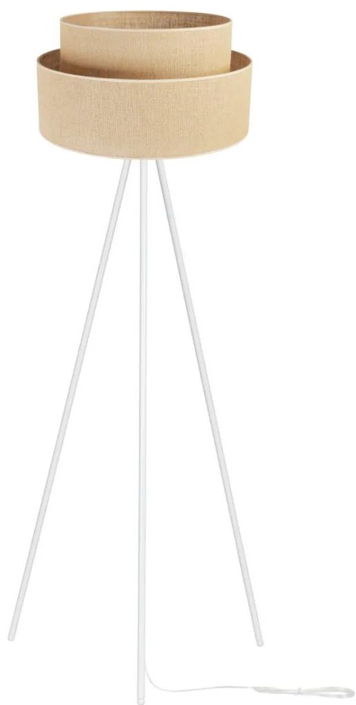Podlahová lampa JUTA, 1x jutové tienidlo, (výber z 2 farieb konštrukcie), M