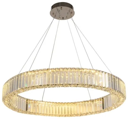 LED Stmievateľný luster na lanku LED/50W/230V 3000-6500K chróm + diaľkové ovládanie