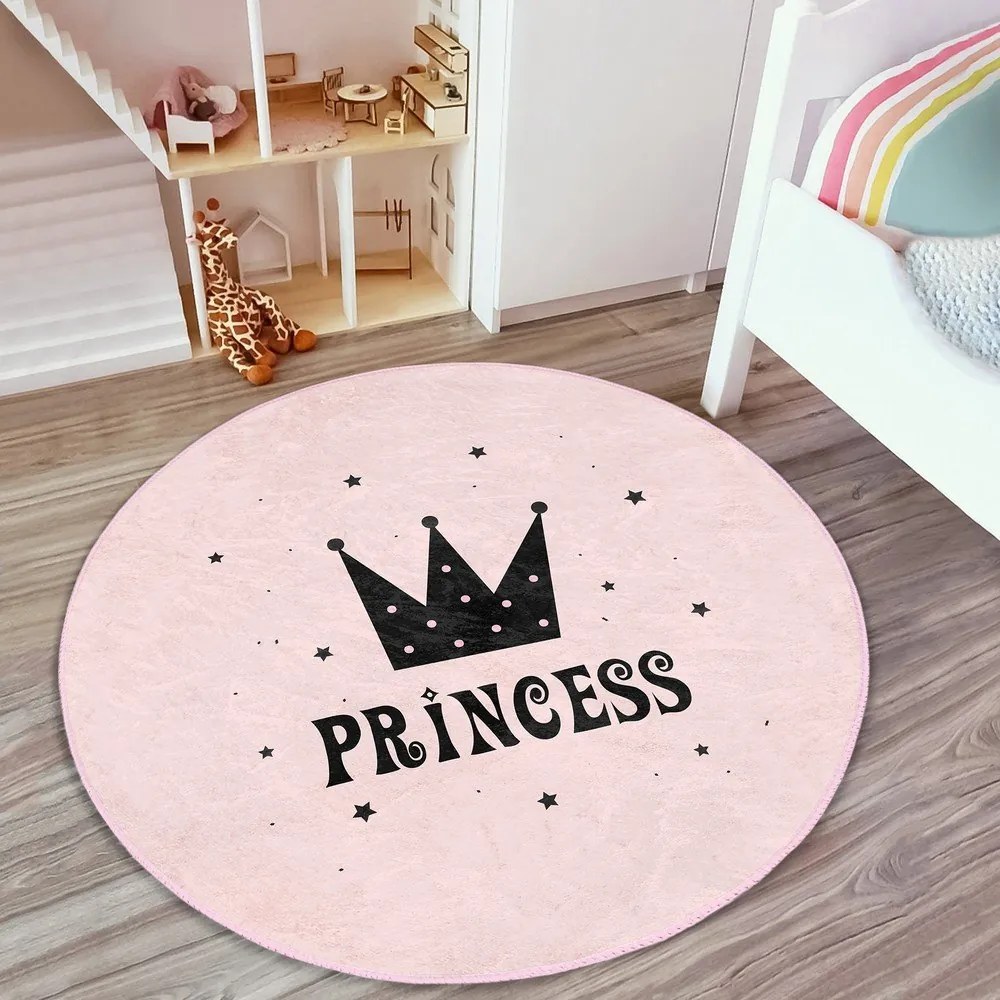 Ružový detský koberec ø 120 cm Comfort – Mila Home