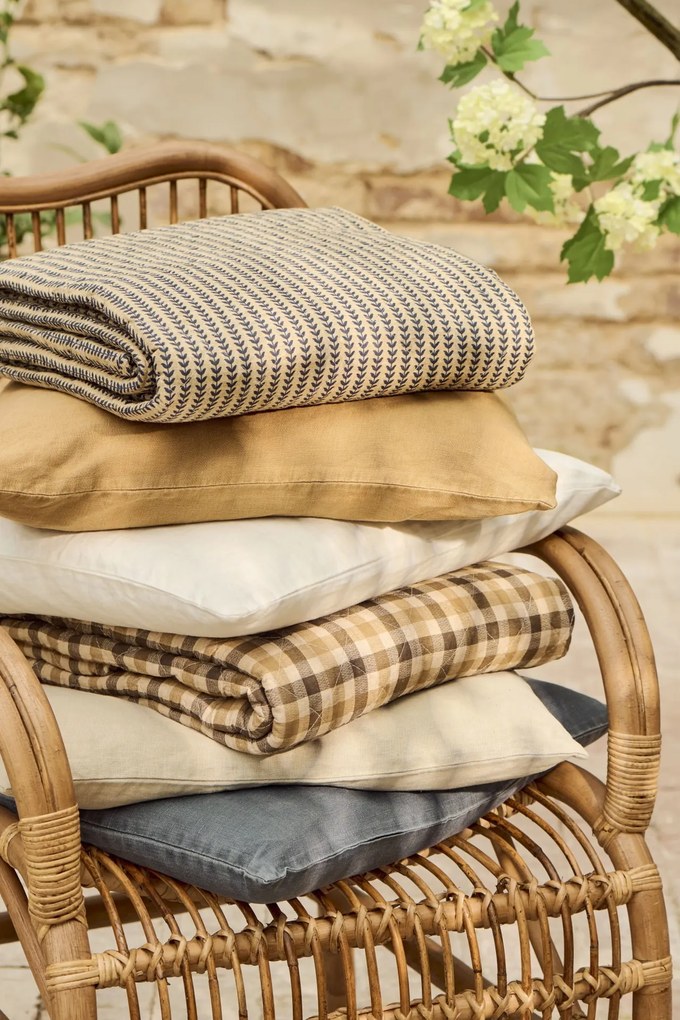 Ib Laursen Prešívaný prehoz Brown checkered pattern 130 × 180 cm