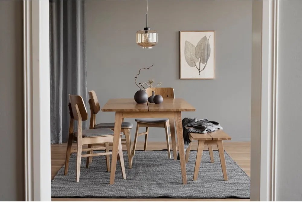 Drevený jedálenský stôl v dubovom dekore Rowico Melfort, 180 x 90 cm