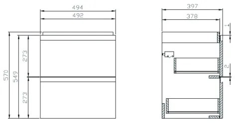 Cersanit S801-312-ECO - Závesná kúpeľňová skrinka s umývadlom MODUO biela