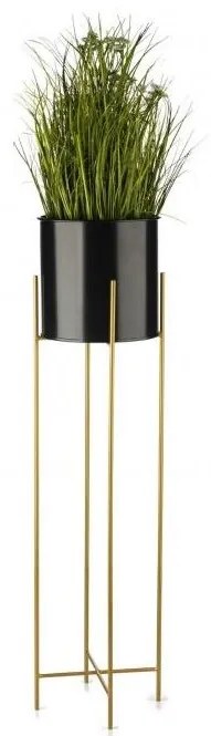Kovový kvetináč OSLO 95x17 cm čierna/zlatá