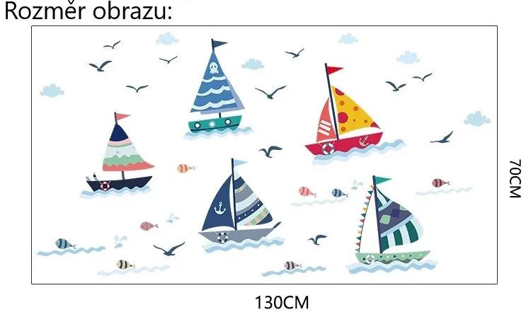 Veselá Stena Samolepka Plachetnica