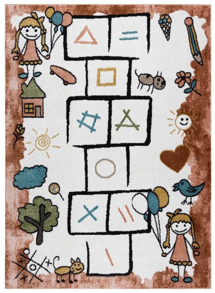 Dywany Łuszczów, Detský kusový koberec Fun Hop pink, 160x220, ružová, detská izba