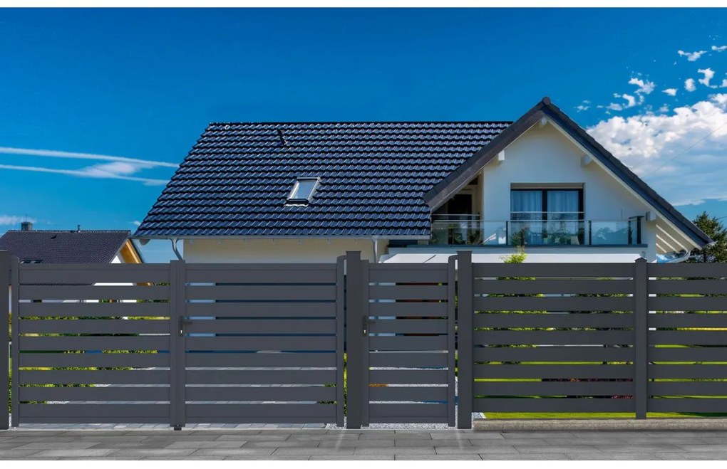 G21 Brána Reno 350x176 cm dvojkrídlová, antracitová