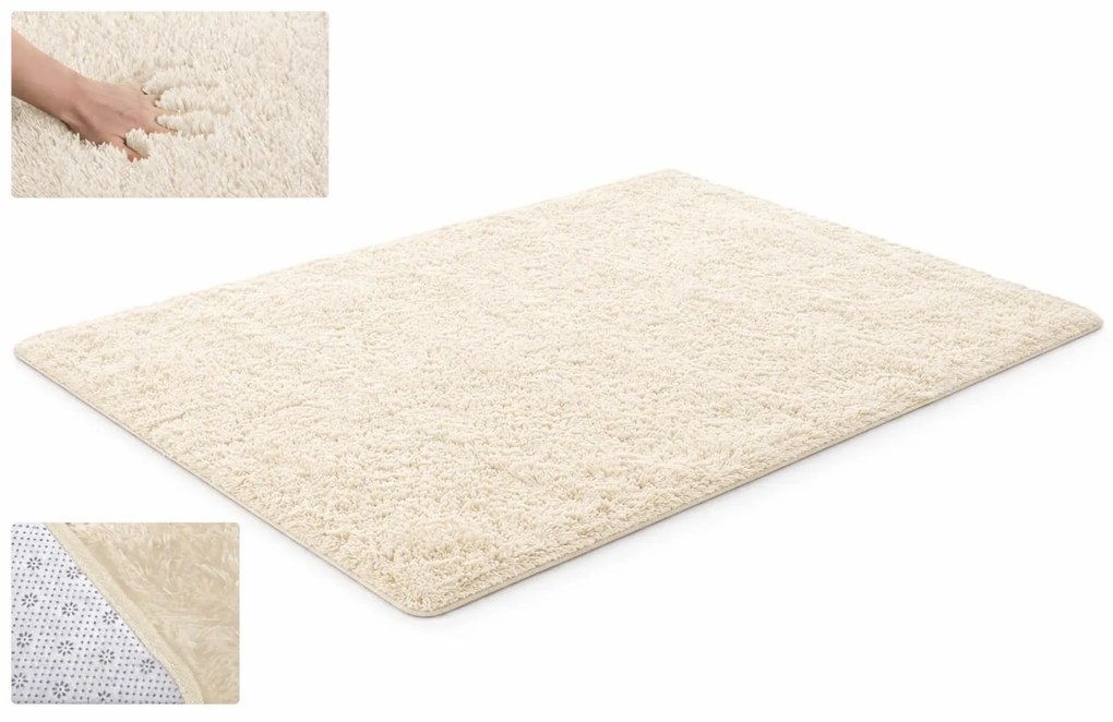 TZ Béžový obdĺžnikový shaggy koberec Lana Rozmer: 60x120
