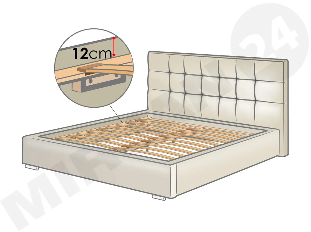 Posteľ Eliza s roštom a matracom, Dostupné poťahy: Madryt 1100, Rozmer postele: 160 SLIM - 166x218 cm