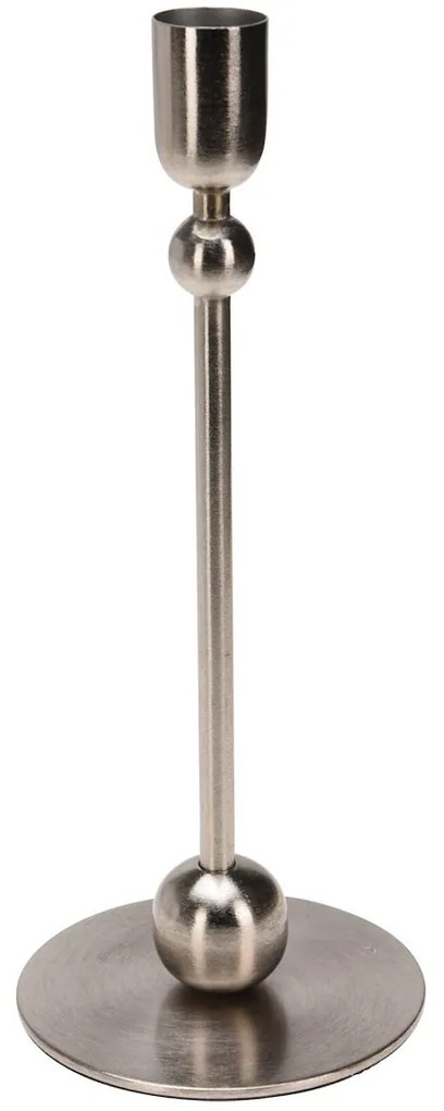 Kovový svietnik Faith, 9,5x23 cm, strieborná