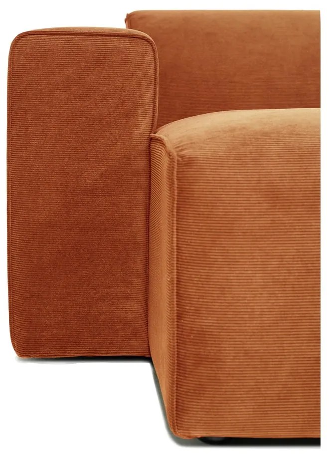 Oranžová menčestrová rohová pohovka (ľavý roh) Sting - Scandic