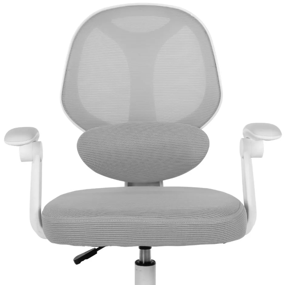 Detská otočná stolička Neoseat JUNI 009 s podnožou — látka, sivá