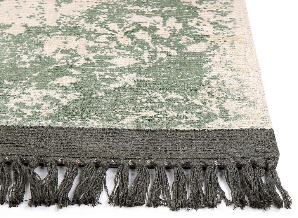 Viskózový koberec 160 x 230 cm zelená/béžová/čierna AKARSU Beliani