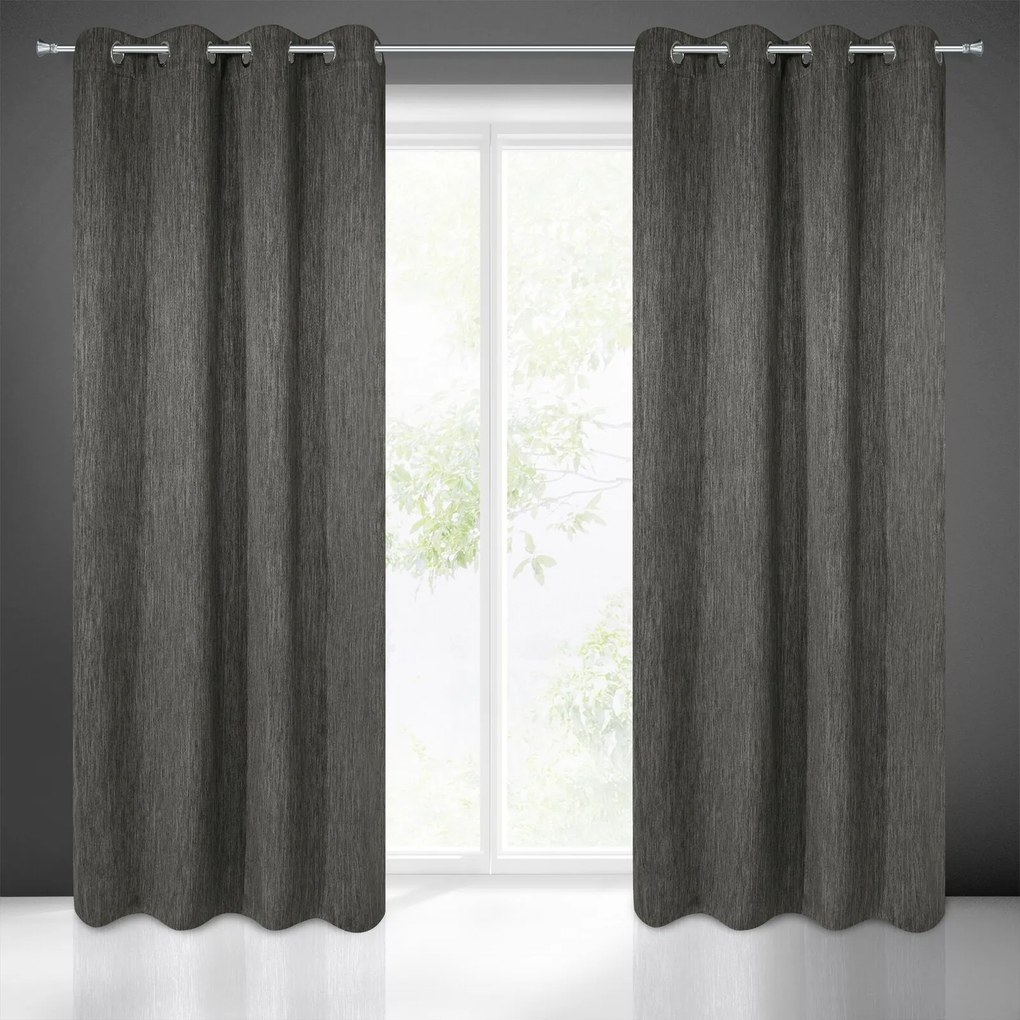 ZATEMŇOVACÍ ZÁVES NA KRÚŽKOCH ROSSIE 135X250 CM GRAFITOVÁ