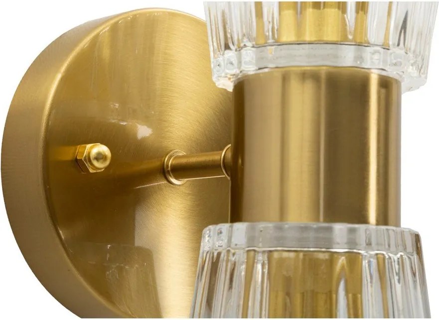 Sklenené nástenné svietidlo v zlatej farbe Prague – Mauro Ferretti