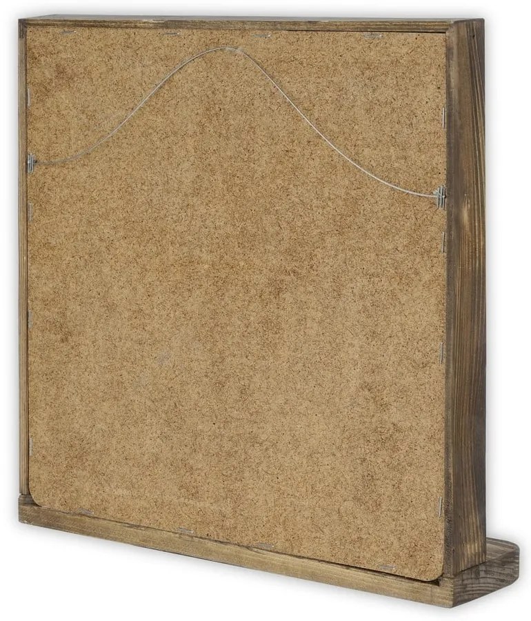 Nástenné zrkadlo s poličkou s rámom z kameňa 32.5x33 cm – Wallity