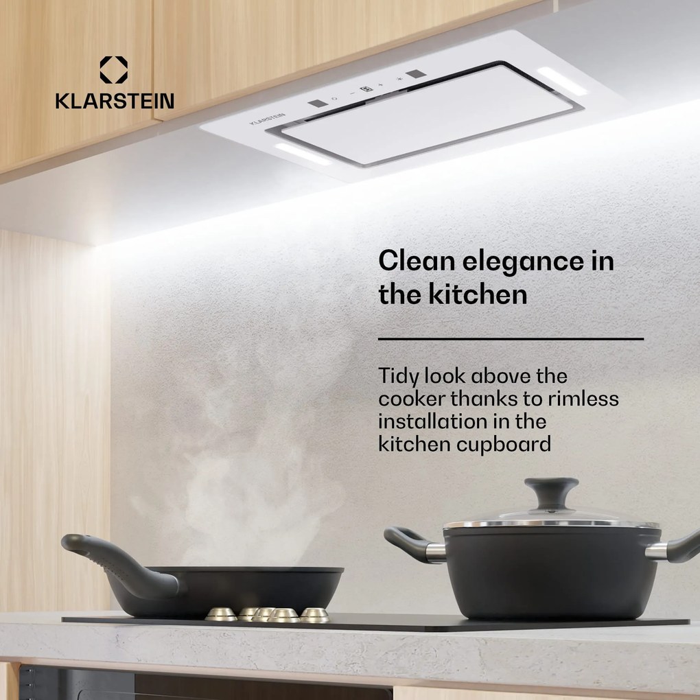 Klarstein Hektor Eco, digestor, 52 cm, 466 m³/h, dotykové ovládanie, sklo