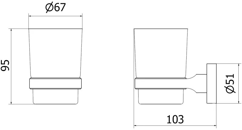 Mexen Remo, pohár na zubnú kefku, medená matná, 7050738-65