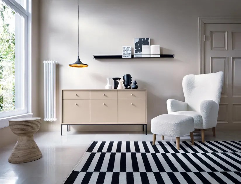 Komoda Mono so zásuvkami (MKSZ154), béžová/čierna