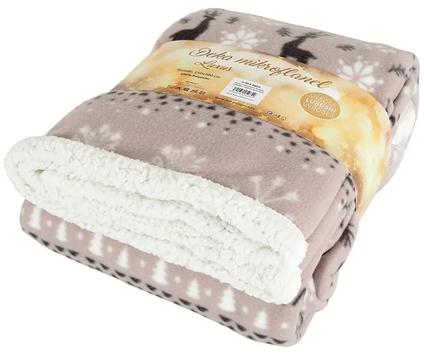 Baránková deka z mikroplyšu BUFFALO NORDIC sivá Rozmer: 150 x 200 cm