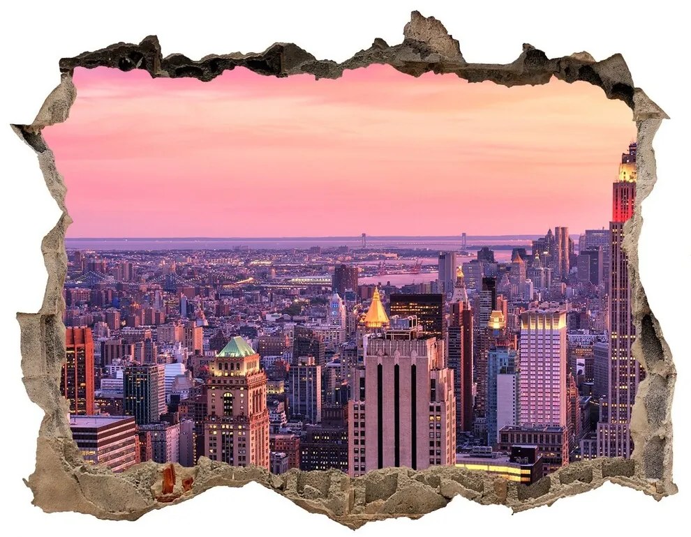 Fototapeta díra na zeď 3D New york západ nd-k-89776597