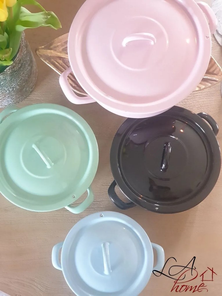 Čierny smaltovaný hrniec s pokrievkou Blacck - Ø20cm - 2,8L