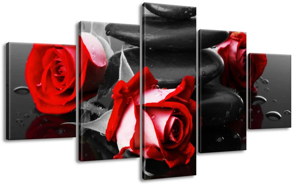 Gario Obraz na plátne Roses and spa - 5 dielny Rozmery: 125 x 70 cm