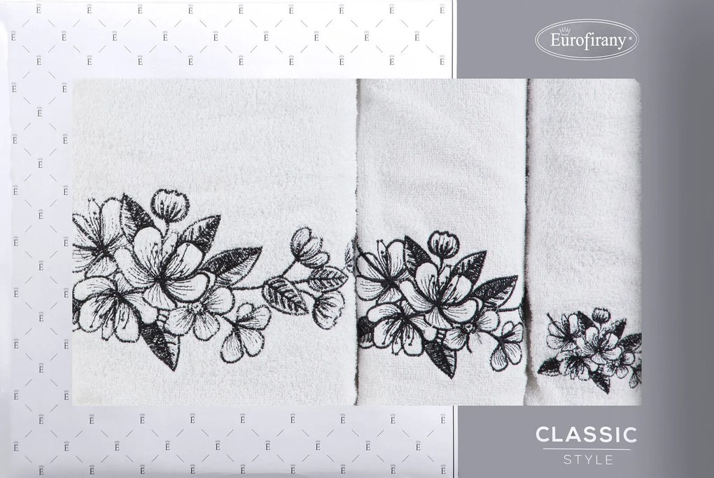 FROTÉ UTERÁK SOFIA SADA 1KS 30X50 CM, 1KS 50X90 CM, 1KS 70X140 CM BIELA