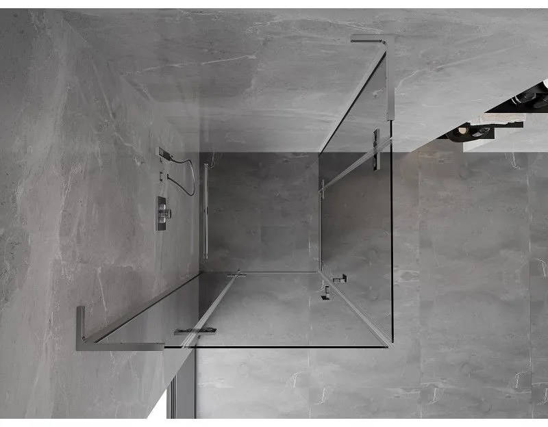 Mexen Mist-H L Duo, 2-krídlový sprchový kút 95 x 95 cm, číre sklo, chrómový profil, 8A5L-095L-095P-01-00
