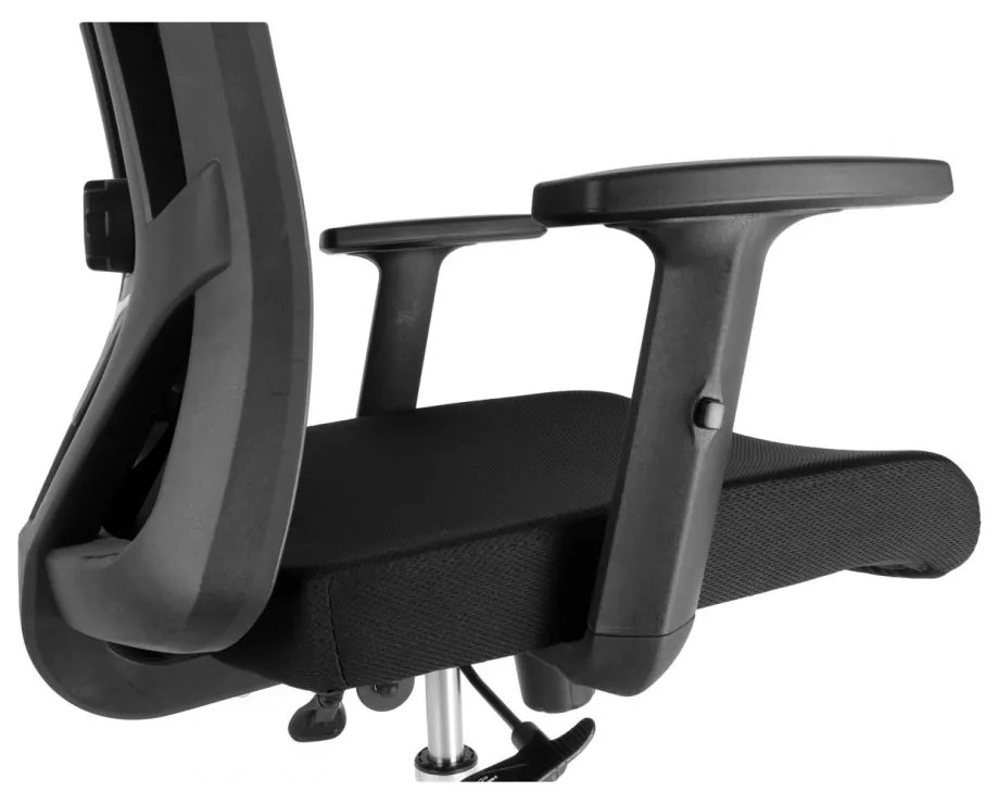 Kancelárska ergonomická stolička Neoseat BOROSI — sieť / látka, čierna, nosnosť 150 kg