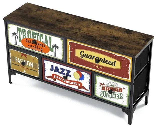 Autronic BONTEC Komoda 103x30x56cm, mdf, viacfarebná, AUK-W2103 BK Farba: Viacfarebná