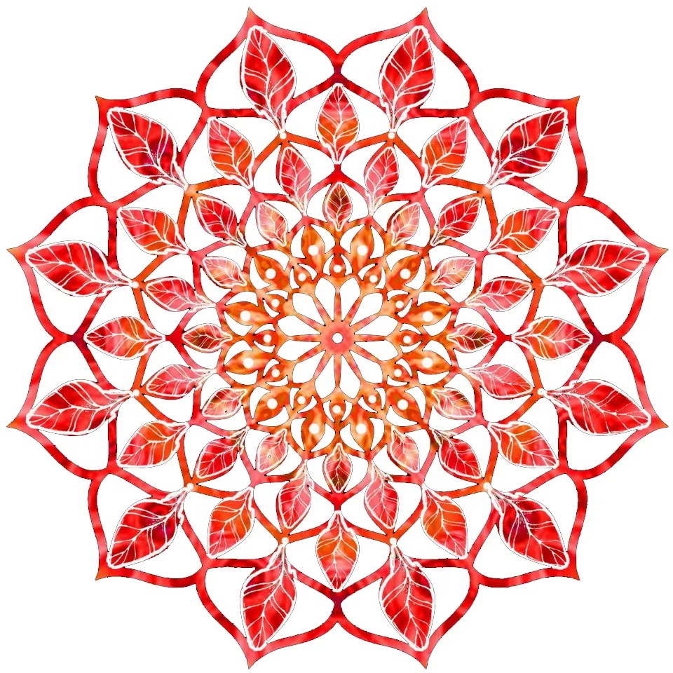 AMADEA Drevená dekorácia mandala červená 20 cm