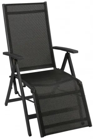 Doppler ACTIVE čiernostrieborné - záhradné relaxačné polohovacie kreslo