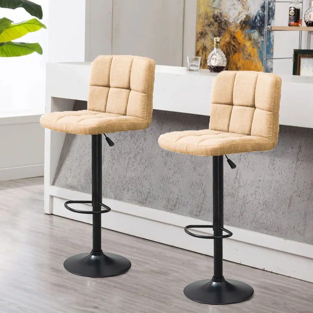 Barové stoličky s látkovým poťahom, 2 ks, rôzne farby - béžová