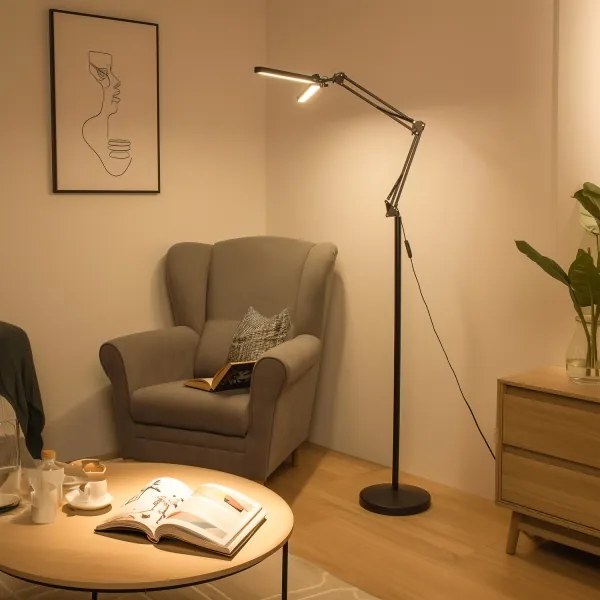 BRILAGI - LED stmievateľná flexibilná stojacia lampa VARIO LED/14W/5V 157 cm čierna