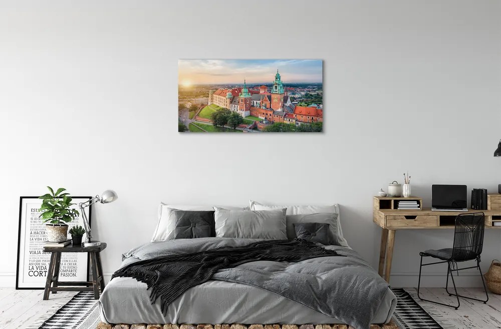 Obraz na plátne Krakow castle panorama svitania 120x60 cm