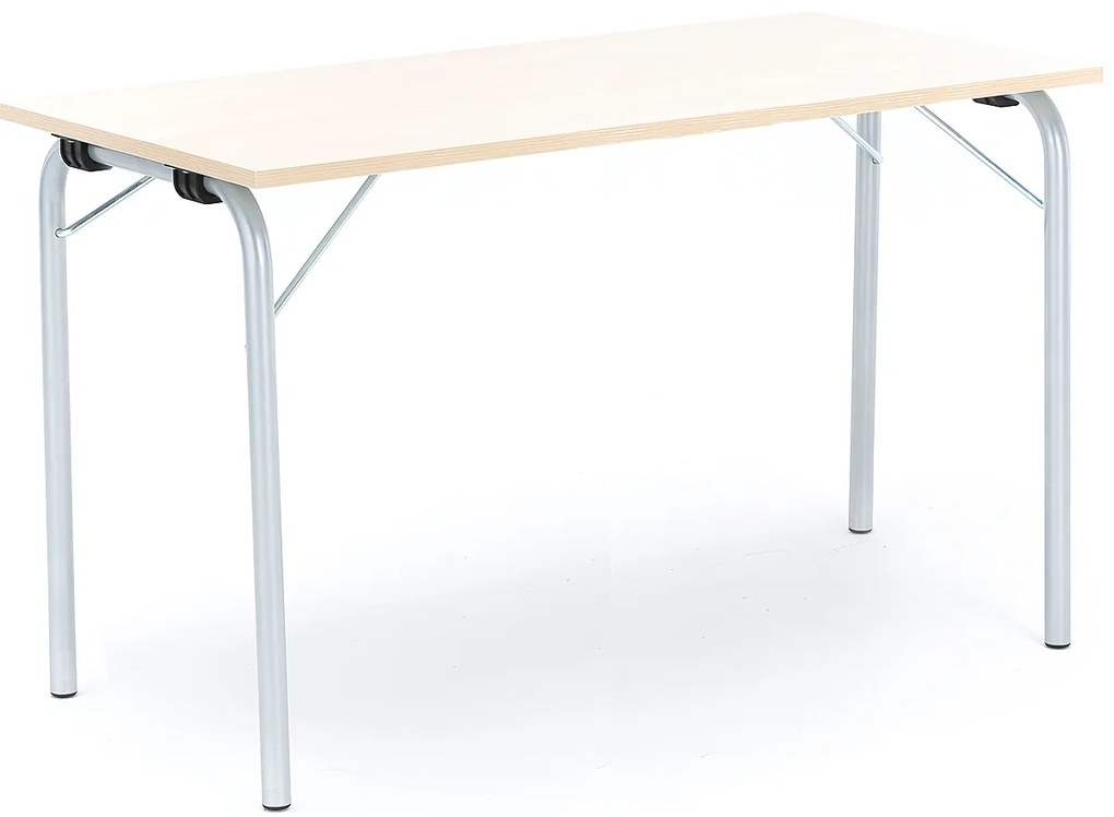 Skladací stôl NICKE, 1200x500x720 mm, laminát - breza, galvanizovaný