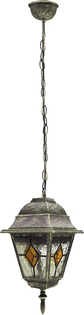 Rabalux Vonkajšia závesná lampa Monaco max. 60W | E27 | IP43 - antická zlatá