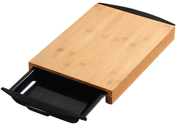 Kesper Krájacia doska, doštička, bambusová, s 2 miskami, CUTT2 - čierna