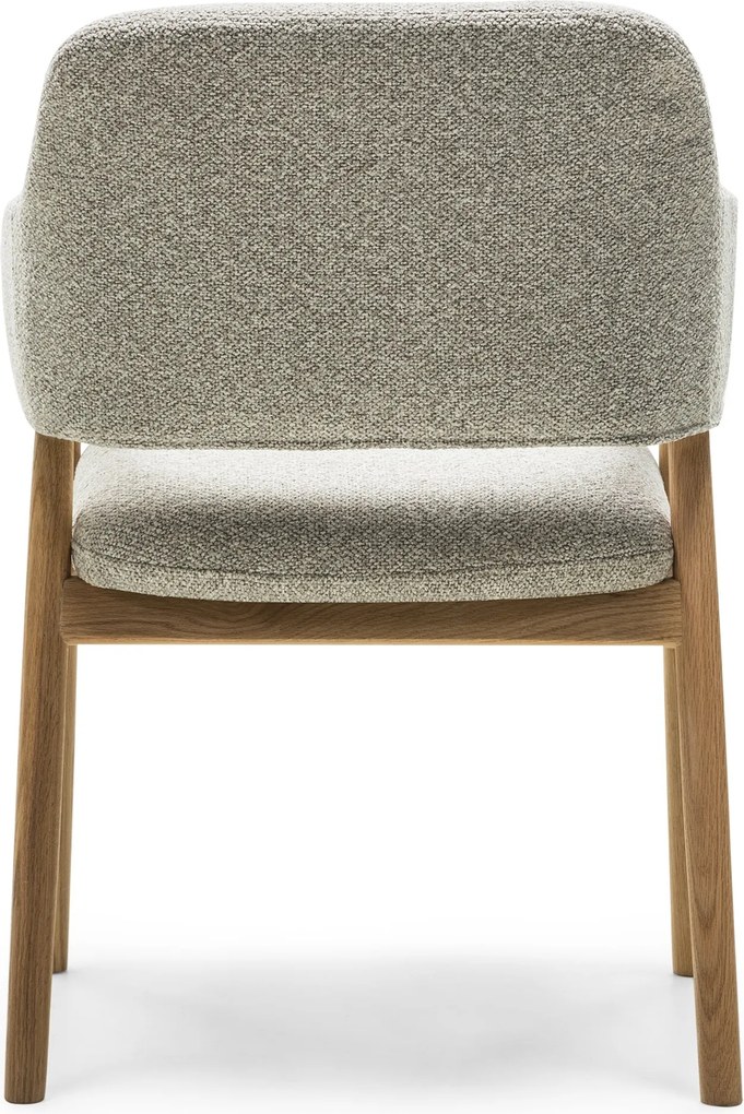 Čalouněné jídelní křeslo Sanremo bouclé světle šedé/dub přírodní