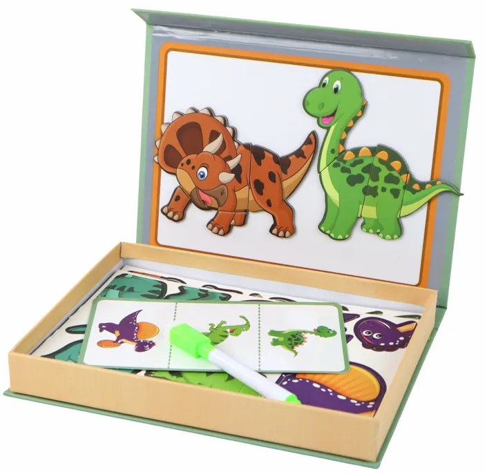 Lean Toys Vzdelávacia sada magnetických puzzle - Dinosaury